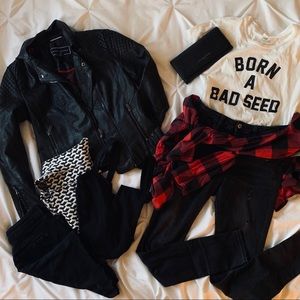 BUNDLE! Moto babe jacket, pants, wallet